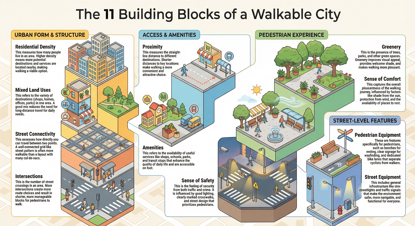 A Tale of Four Neighborhoods: A Walkability Case Study in Milan